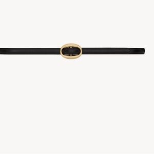 YSL OVAL BUCKLE THIN BELT IN SMOOTH LEATHER